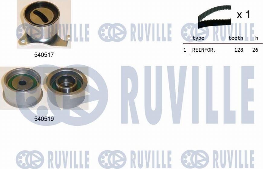 Ruville 550435 - Комплект зубчатого ремня ГРМ autospares.lv