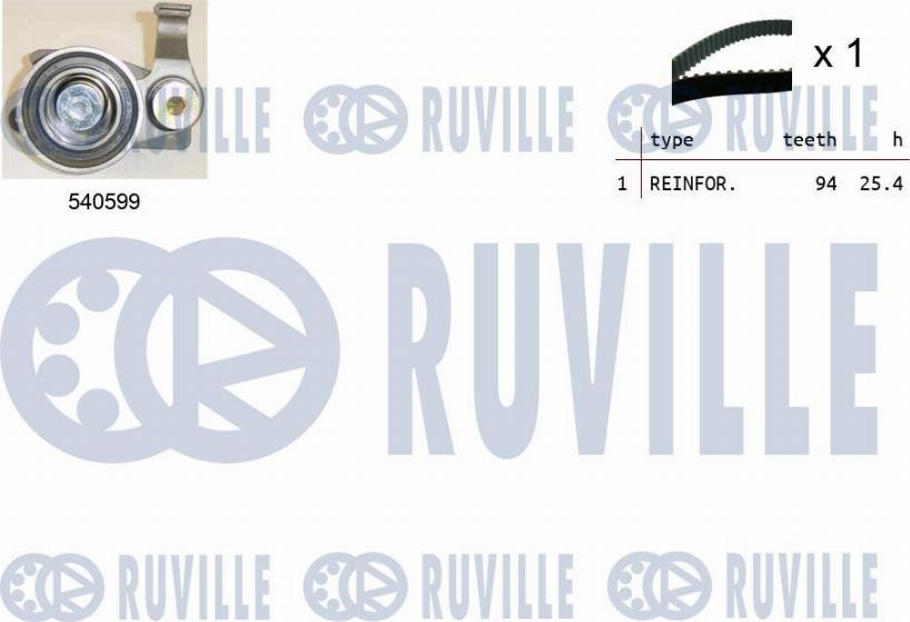 Ruville 550433 - Комплект зубчатого ремня ГРМ autospares.lv