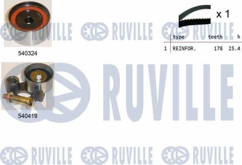 Ruville 550432 - Комплект зубчатого ремня ГРМ autospares.lv