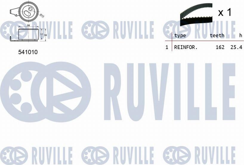 Ruville 550429 - Комплект зубчатого ремня ГРМ autospares.lv