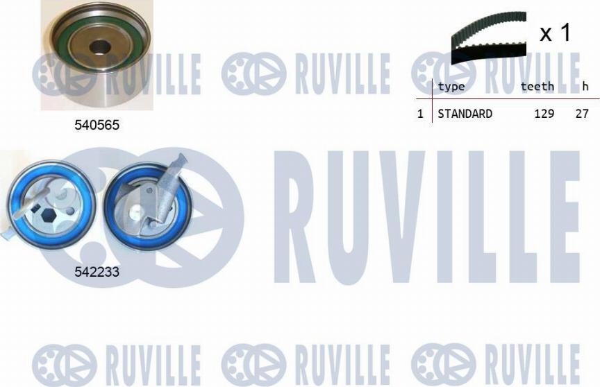 Ruville 550478 - Комплект зубчатого ремня ГРМ autospares.lv