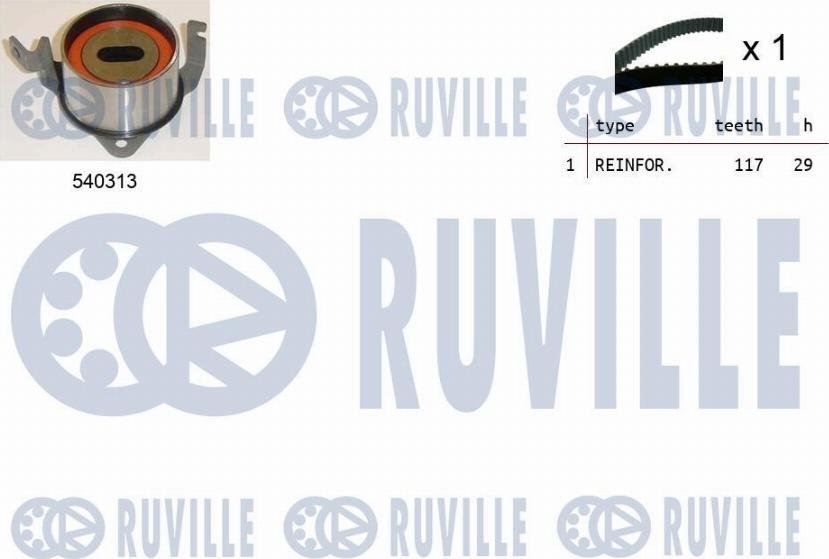 Ruville 550473 - Комплект зубчатого ремня ГРМ autospares.lv