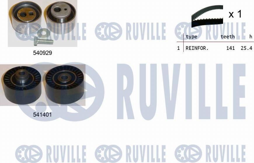 Ruville 550513 - Комплект зубчатого ремня ГРМ autospares.lv
