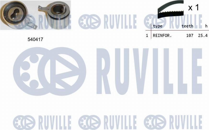 Ruville 550099 - Комплект зубчатого ремня ГРМ autospares.lv