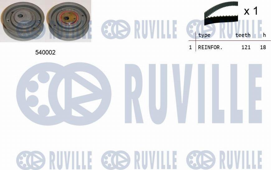 Ruville 550095 - Комплект зубчатого ремня ГРМ autospares.lv