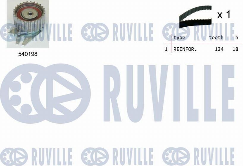 Ruville 550098 - Комплект зубчатого ремня ГРМ autospares.lv