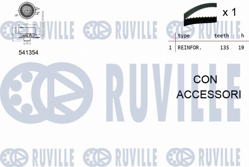 Ruville 550097 - Комплект зубчатого ремня ГРМ autospares.lv