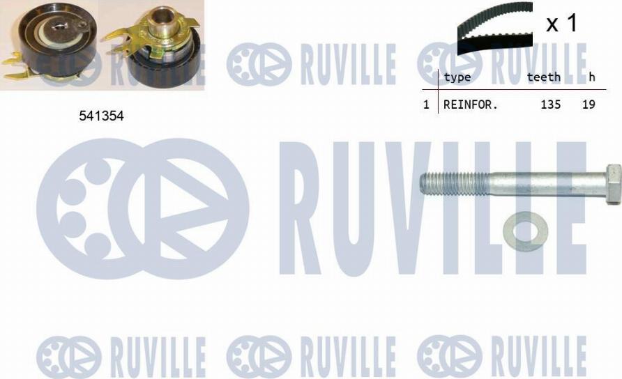 Ruville 550097 - Комплект зубчатого ремня ГРМ autospares.lv