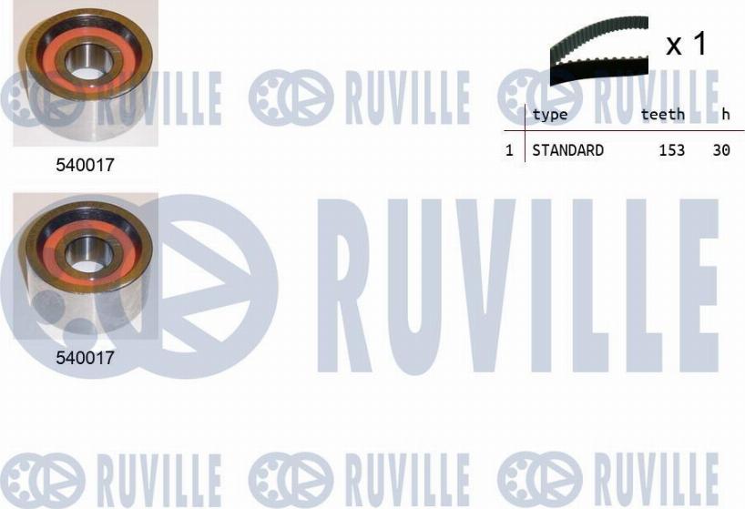 Ruville 550049 - Комплект зубчатого ремня ГРМ autospares.lv