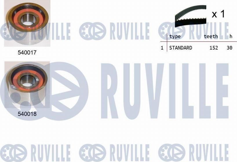 Ruville 550044 - Комплект зубчатого ремня ГРМ autospares.lv