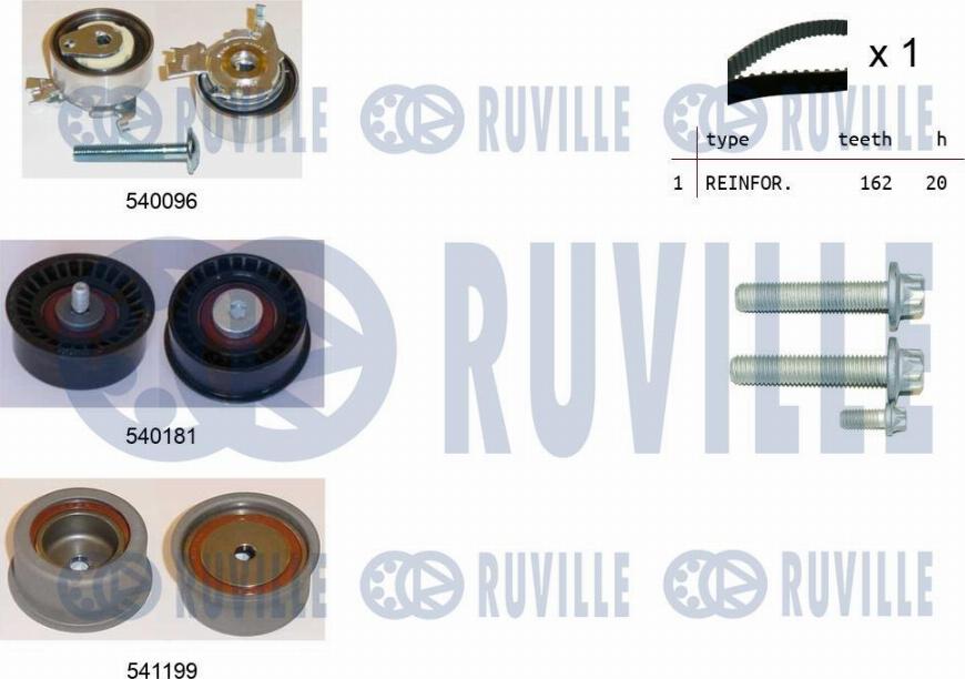 Ruville 550041 - Комплект зубчатого ремня ГРМ autospares.lv
