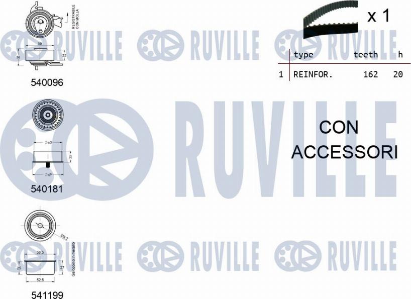 Ruville 550041 - Комплект зубчатого ремня ГРМ autospares.lv