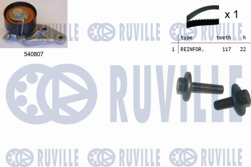 Ruville 550047 - Комплект зубчатого ремня ГРМ autospares.lv