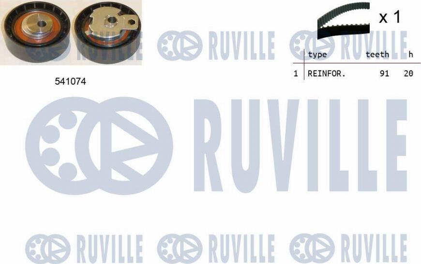 Ruville 550054 - Комплект зубчатого ремня ГРМ autospares.lv