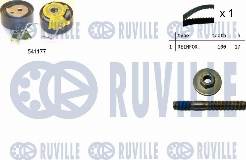Ruville 550050 - Комплект зубчатого ремня ГРМ autospares.lv