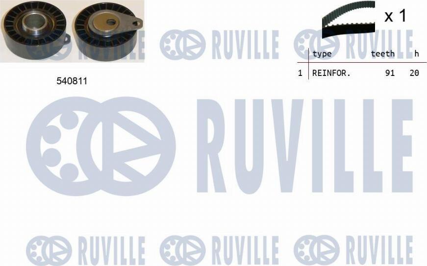 Ruville 550053 - Комплект зубчатого ремня ГРМ autospares.lv