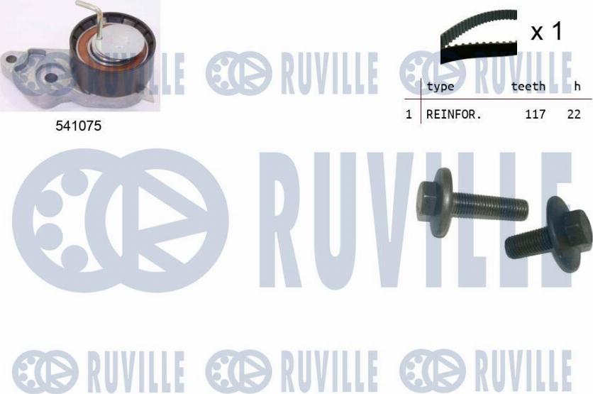 Ruville 550064 - Комплект зубчатого ремня ГРМ autospares.lv