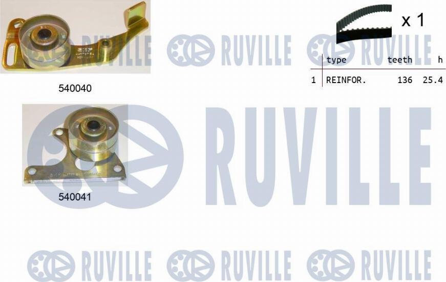 Ruville 550066 - Комплект зубчатого ремня ГРМ autospares.lv