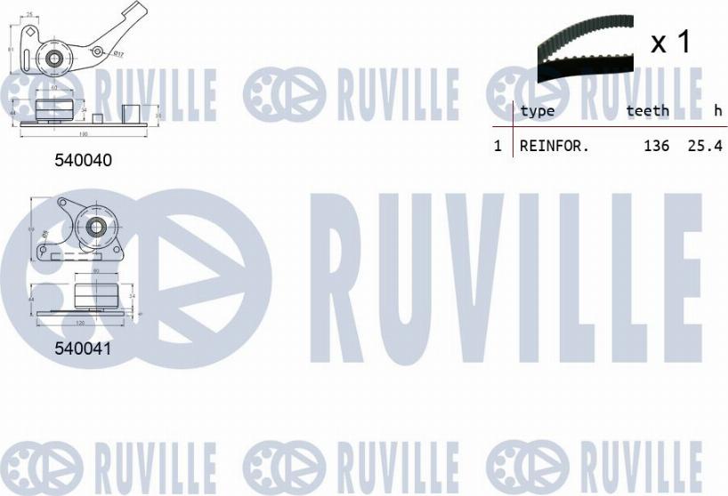 Ruville 550066 - Комплект зубчатого ремня ГРМ autospares.lv