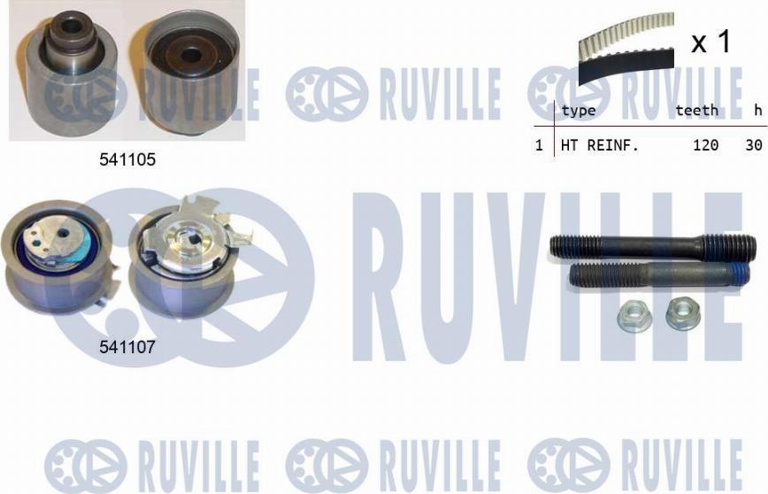 Ruville 550061 - Комплект зубчатого ремня ГРМ autospares.lv