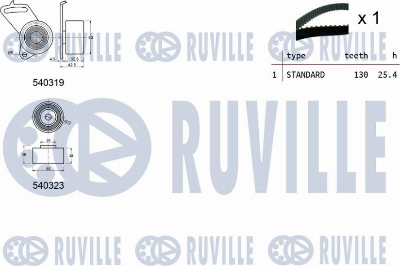 Ruville 550068 - Комплект зубчатого ремня ГРМ autospares.lv