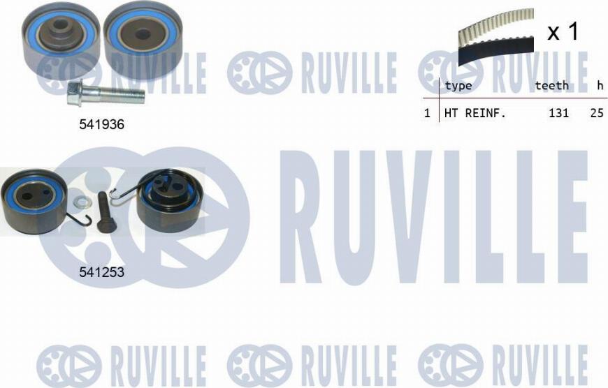 Ruville 550063 - Комплект зубчатого ремня ГРМ autospares.lv
