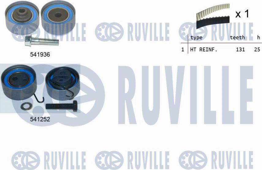 Ruville 550062 - Комплект зубчатого ремня ГРМ autospares.lv