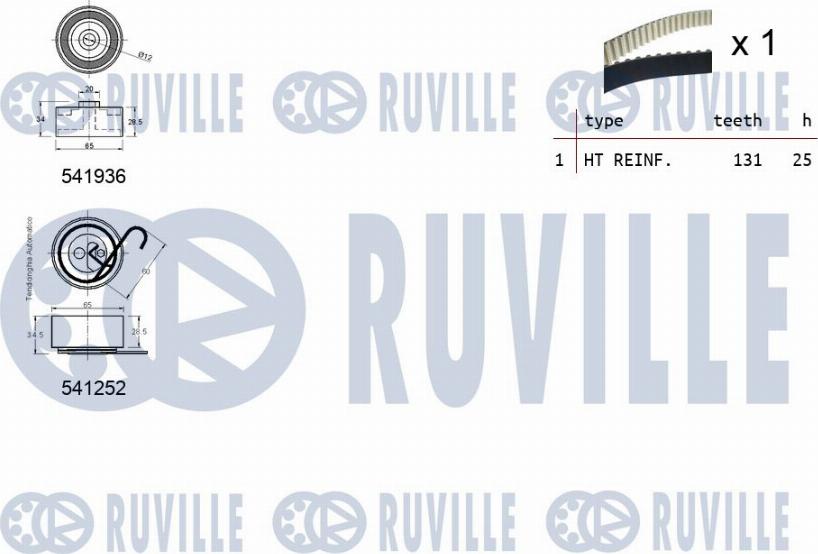 Ruville 550062 - Комплект зубчатого ремня ГРМ autospares.lv