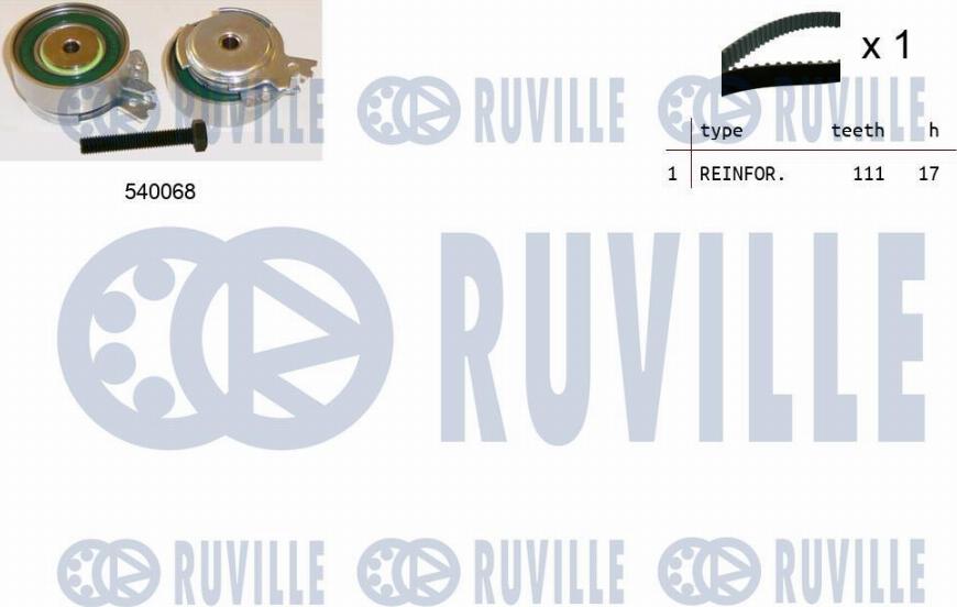Ruville 550005 - Комплект зубчатого ремня ГРМ autospares.lv