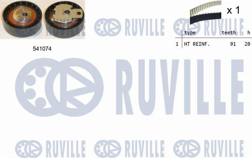 Ruville 550001 - Натяжной ролик, зубчатый ремень ГРМ autospares.lv