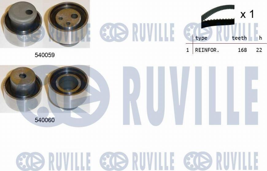 Ruville 550003 - Комплект зубчатого ремня ГРМ autospares.lv