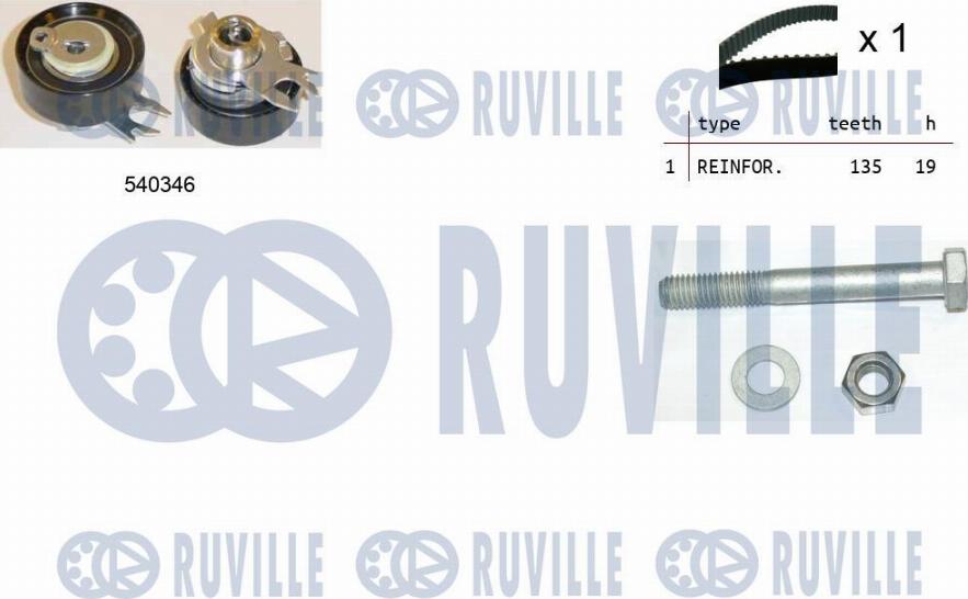 Ruville 550007 - Комплект зубчатого ремня ГРМ autospares.lv