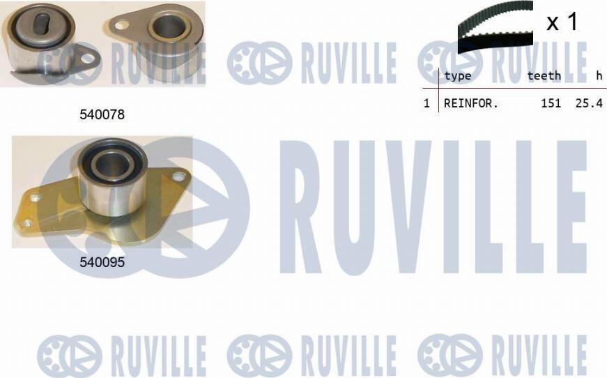 Ruville 550016 - Комплект зубчатого ремня ГРМ autospares.lv