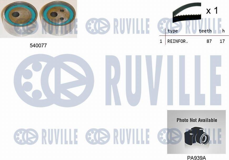 Ruville 5500101 - Водяной насос + комплект зубчатого ремня ГРМ autospares.lv