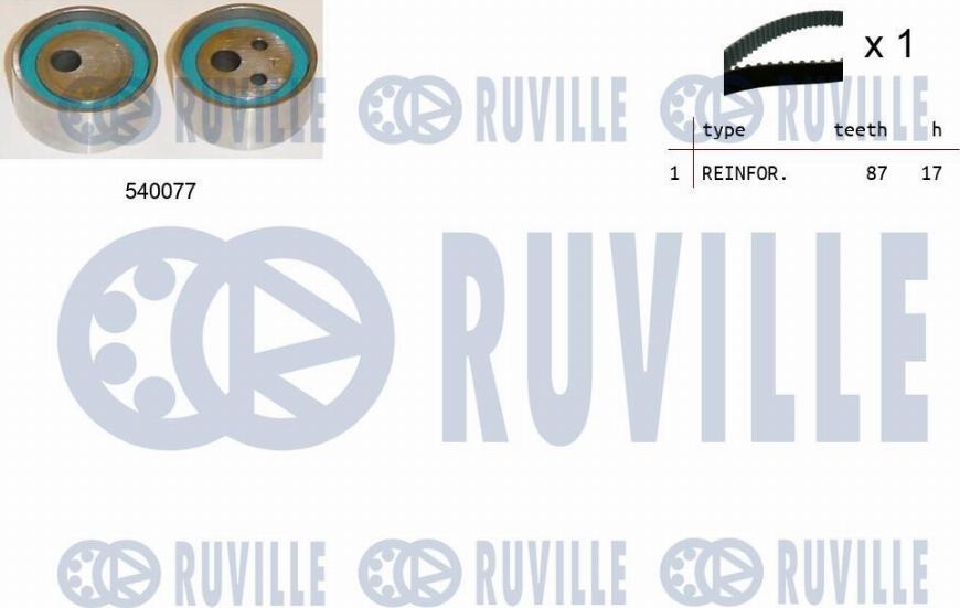 Ruville 550010 - Комплект зубчатого ремня ГРМ autospares.lv