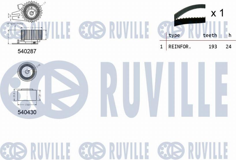 Ruville 550146 - Комплект зубчатого ремня ГРМ autospares.lv