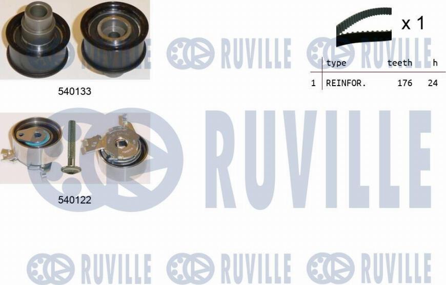 Ruville 550089 - Комплект зубчатого ремня ГРМ autospares.lv