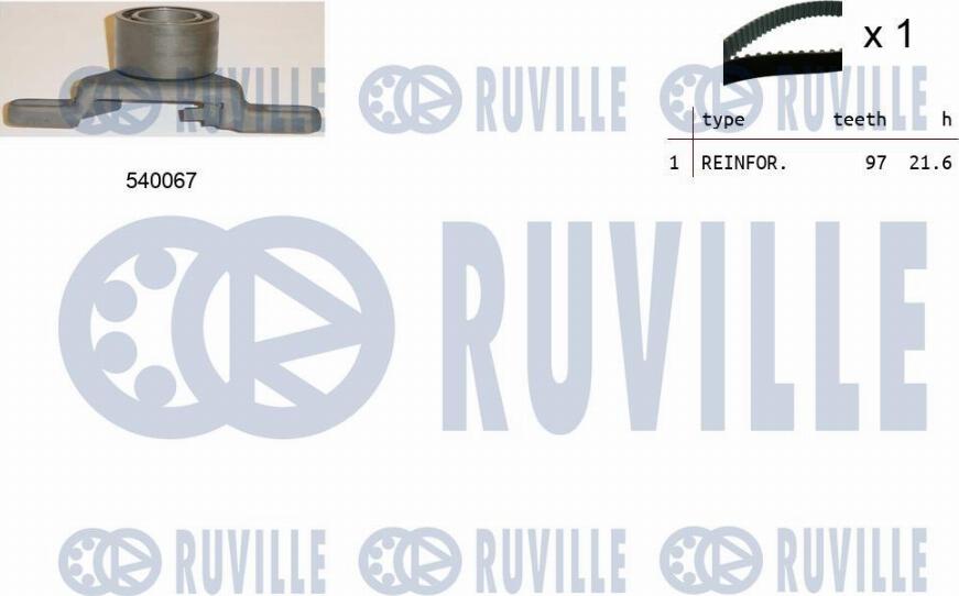 Ruville 550086 - Комплект зубчатого ремня ГРМ autospares.lv