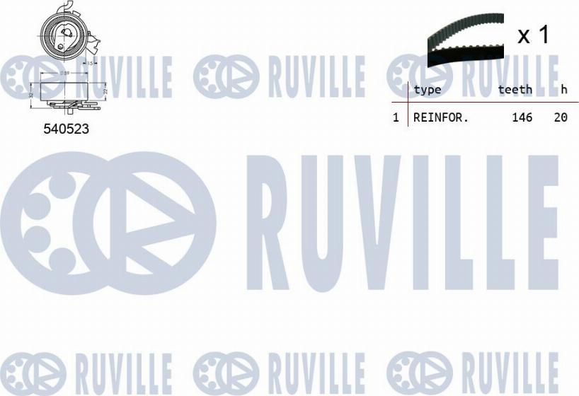 Ruville 550088 - Комплект зубчатого ремня ГРМ autospares.lv