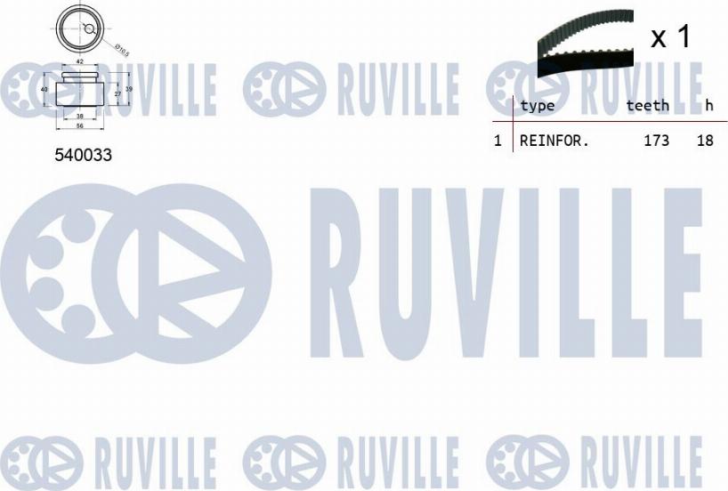 Ruville 550082 - Комплект зубчатого ремня ГРМ autospares.lv