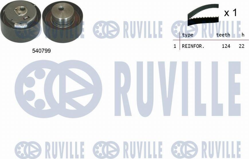 Ruville 550034 - Комплект зубчатого ремня ГРМ autospares.lv