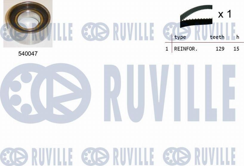 Ruville 550038 - Комплект зубчатого ремня ГРМ autospares.lv