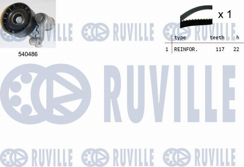 Ruville 550029 - Комплект зубчатого ремня ГРМ autospares.lv