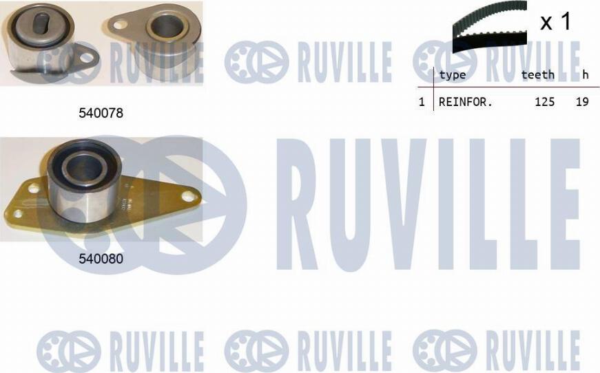 Ruville 550070 - Комплект зубчатого ремня ГРМ autospares.lv