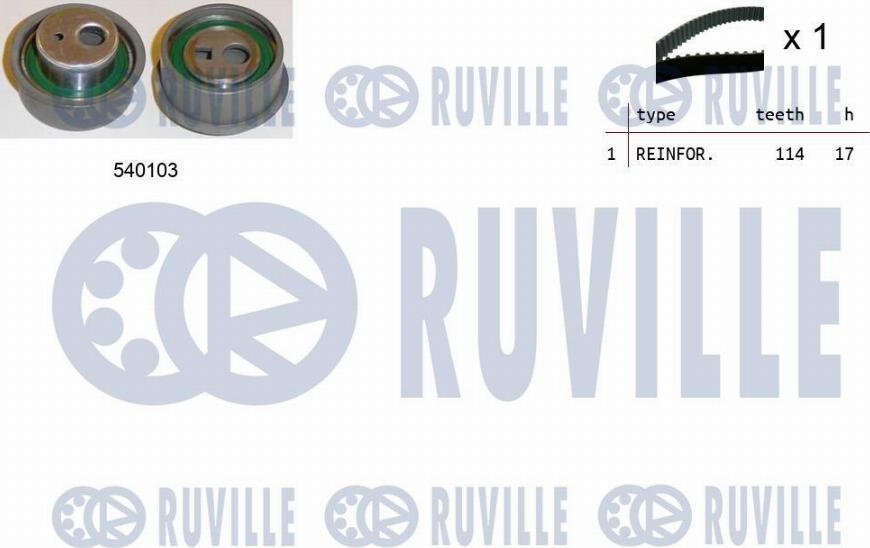 Ruville 550073 - Комплект зубчатого ремня ГРМ autospares.lv