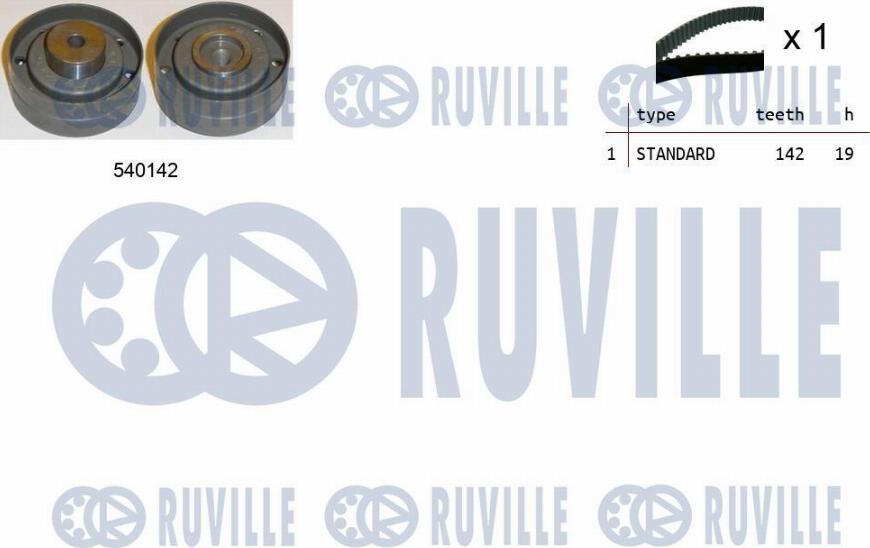 Ruville 550199 - Комплект зубчатого ремня ГРМ autospares.lv