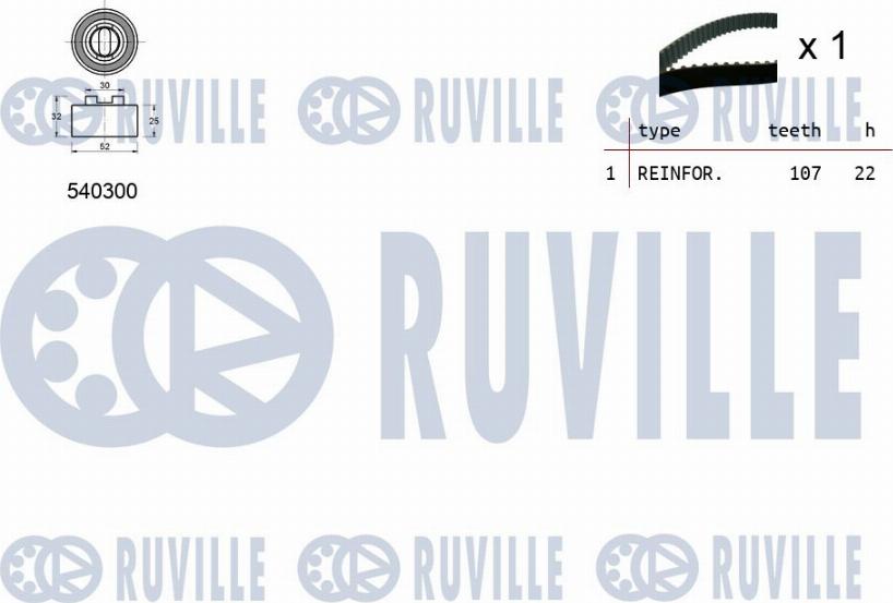 Ruville 550194 - Комплект зубчатого ремня ГРМ autospares.lv