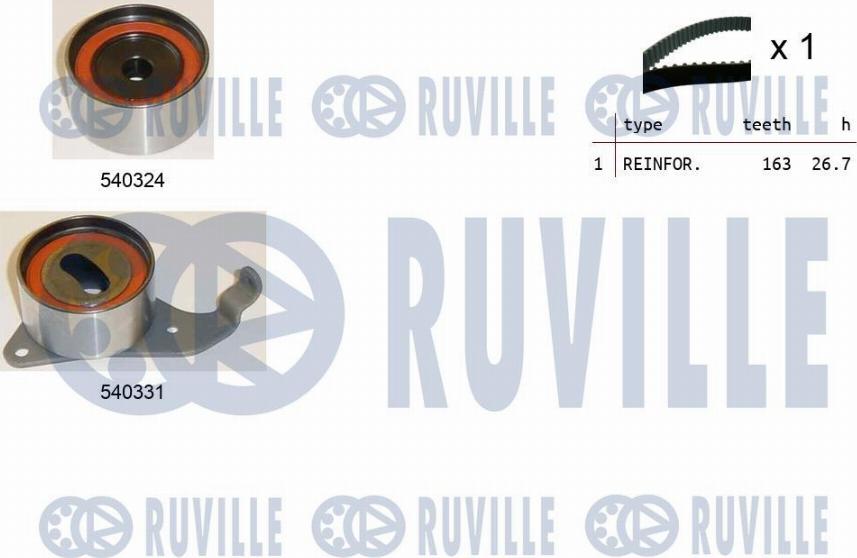 Ruville 550190 - Комплект зубчатого ремня ГРМ autospares.lv