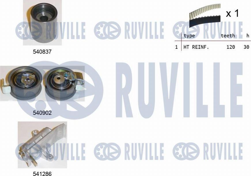 Ruville 550149 - Комплект зубчатого ремня ГРМ autospares.lv