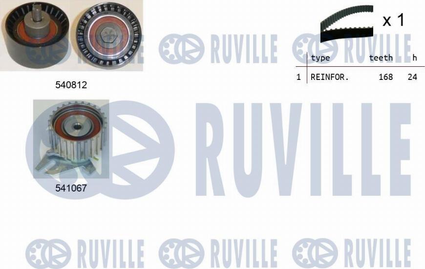 Ruville 550144 - Комплект зубчатого ремня ГРМ autospares.lv